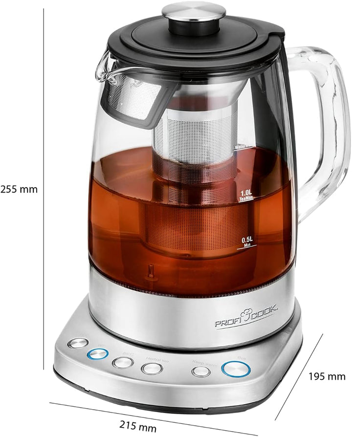 ProfiCook PC-WKS 1167 G, WIFI-gesteuerter 2in1 Tee- und Wasserkocher, kostenlose App, programmierbar