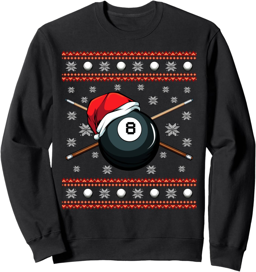 Christmas Weihnachten Billard Pool Snooker Sport Lustig Sweatshirt