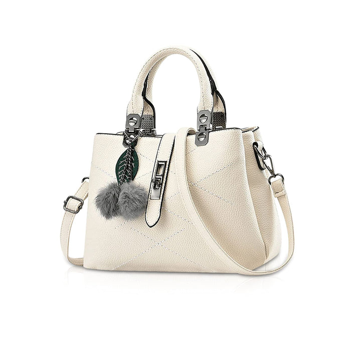 NICOLE &amp; DORIS 2024 Neue Frauen Tasche Damen Leder Handtasche Mode Umhängetasche Mit Pompon abnehmba