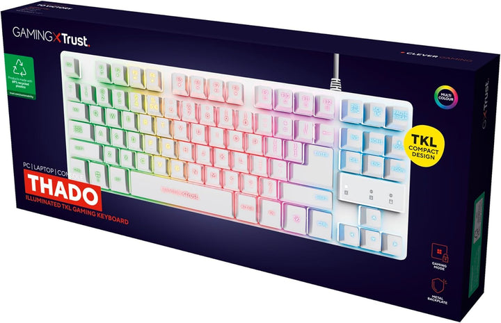 Trust Gaming GXT 833W Thado TKL Tastatur Deutsches QWERTZ Layout, Kompakte 80% USB Gaming Tastatur a