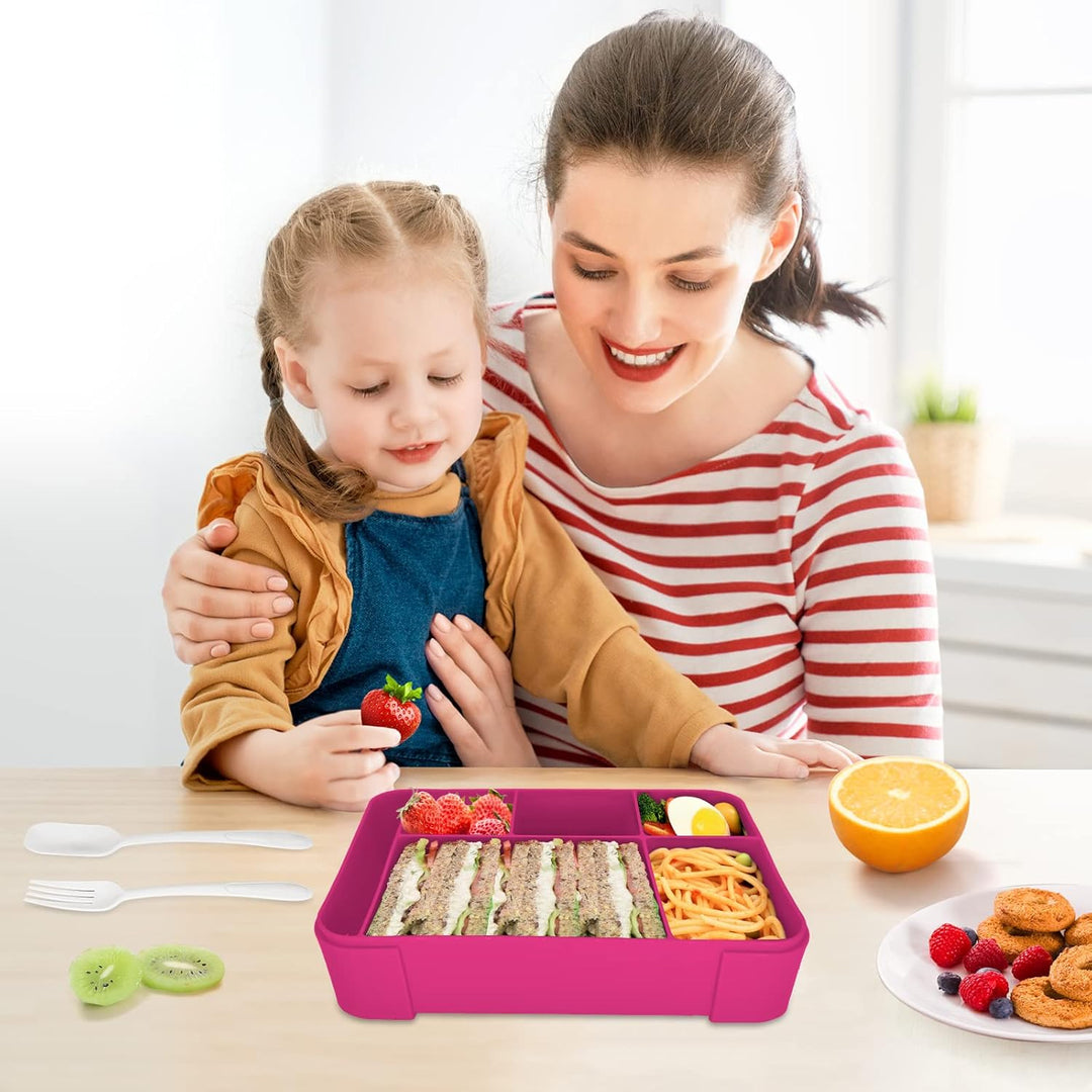 IJIAMY Brotdose Kinder mit Fächern, 1300ml Jausenbox Kinder, Auslaufsicher Bento Box, Lunchbox Kinde