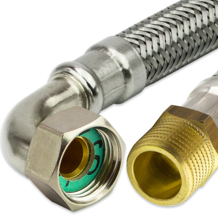 Flexschlauch Edelstahl Panzerschlauch 3/8" 1/2" 3/4" 1" *ITALY Anschlussschlauch Sanitär Hauswasserw
