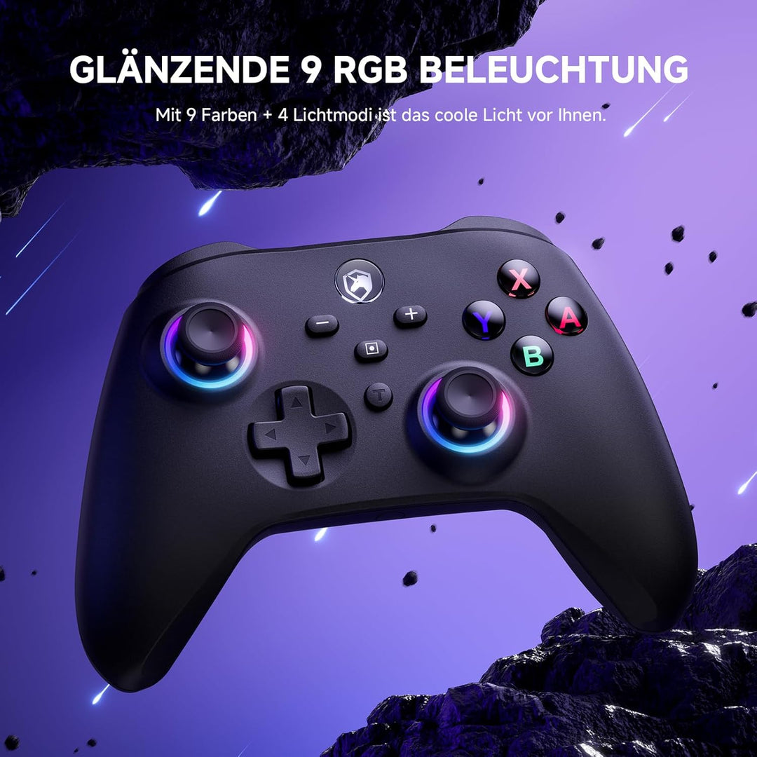 ECHTPower Switch Controller, Switch Pro Controller mit Turbo/Programmbare Taste/Vibration/RGB/6-Achs