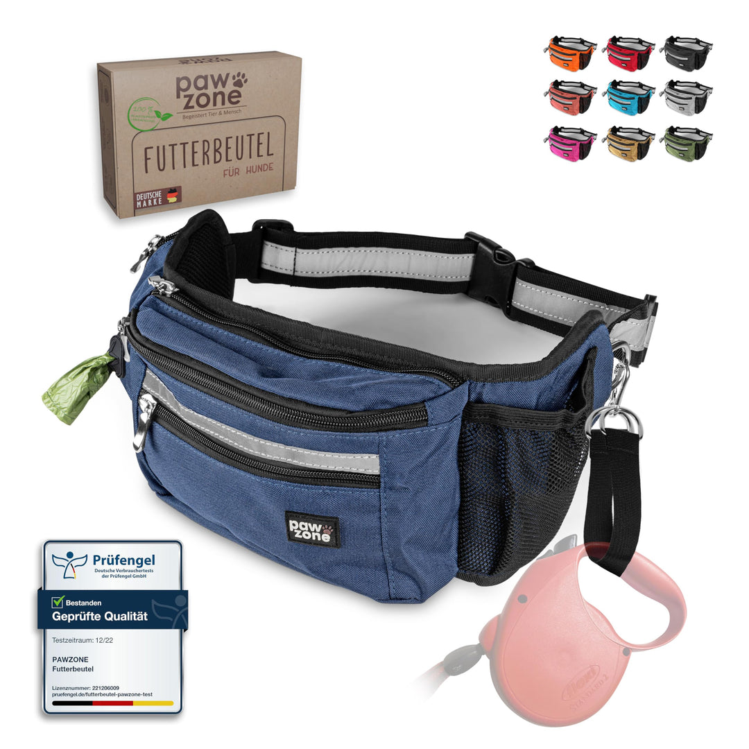 PAWZONE® Futterbeutel Hunde - Leckerlibeutel für Hunde - Bauchtasche für Hunde Zubehör - Leckerlitas
