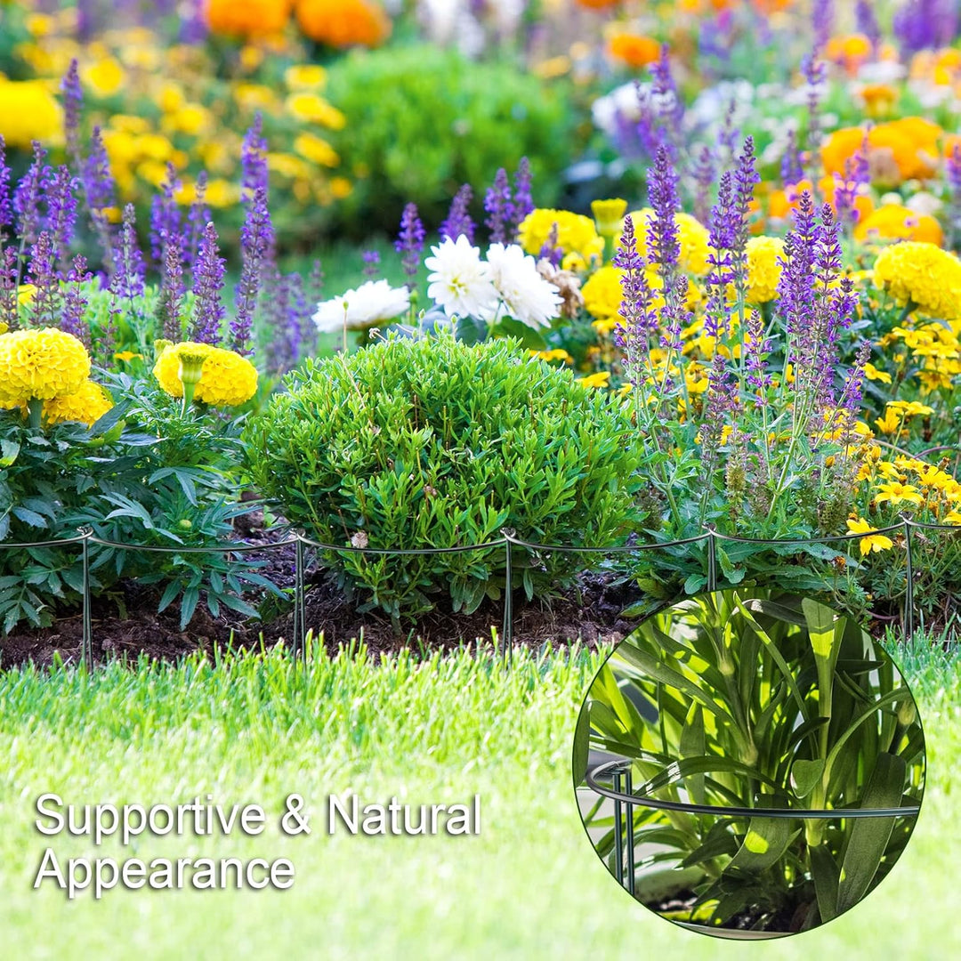 10 Stück Pflanzenstütz pfahl (25 * 40cm), Garten Blumenstütze Strauchstütze Metall Garden Halbrund S