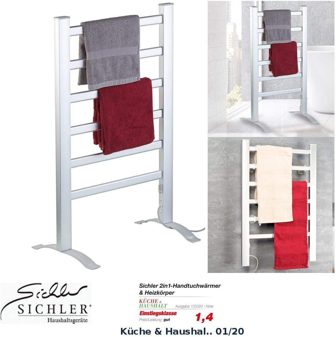 Sichler Haushaltsgeräte Handtuchtrockner: Handtuchwärmer zum Aufstellen und Aufhängen, 100 Watt (Ele