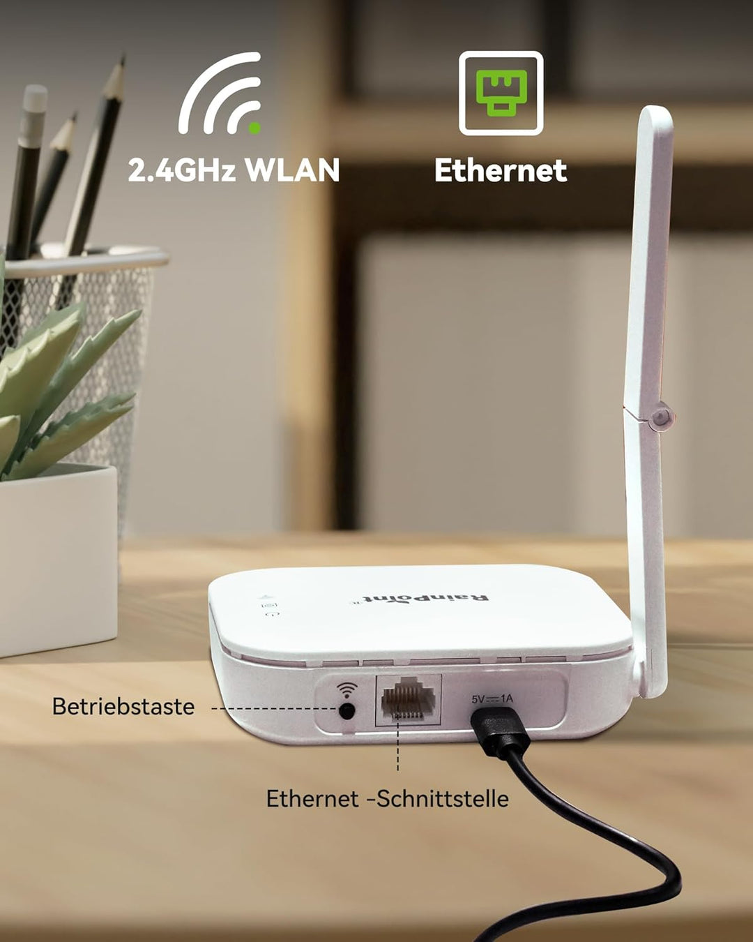 RAINPOINT Bewässerungscomputer WLAN mit Antennen-Gateway und Messingeinlass IP65 Bewässerungssteueru