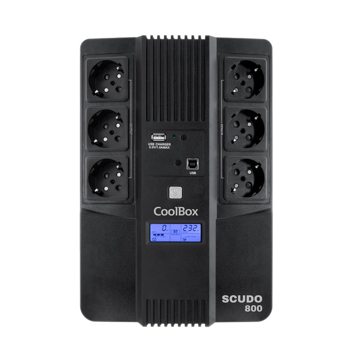 CoolBox SCUDO3 USV, 800 VA, unterbrechungsfreies Stromversorgungssystem, USV, 800 A/480 W, mit LCD-D