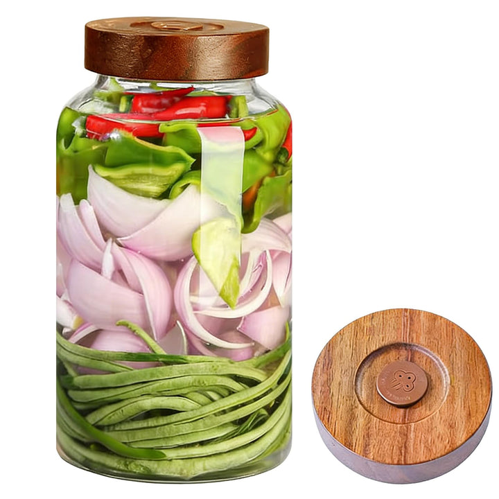 GäRbehäLter 2.8L, FermentiergläSer Kimchi BehäLter Fermentationsglas, Fermentierglas Mit Gewicht 1 A