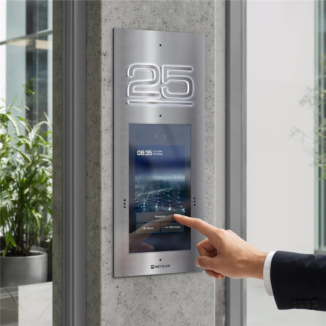 Metzler Türsprechanlage mit Gesichtserkennung und Touch-Display in Edelstahl für Ein- und Mehrfamili