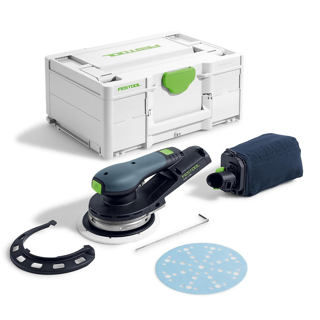 Festool Akku-Exzenterschleifer ETSC 2 150-Basic mit M8 Schleifteller D:150mm MULTI-JET-Stream 2 (wei
