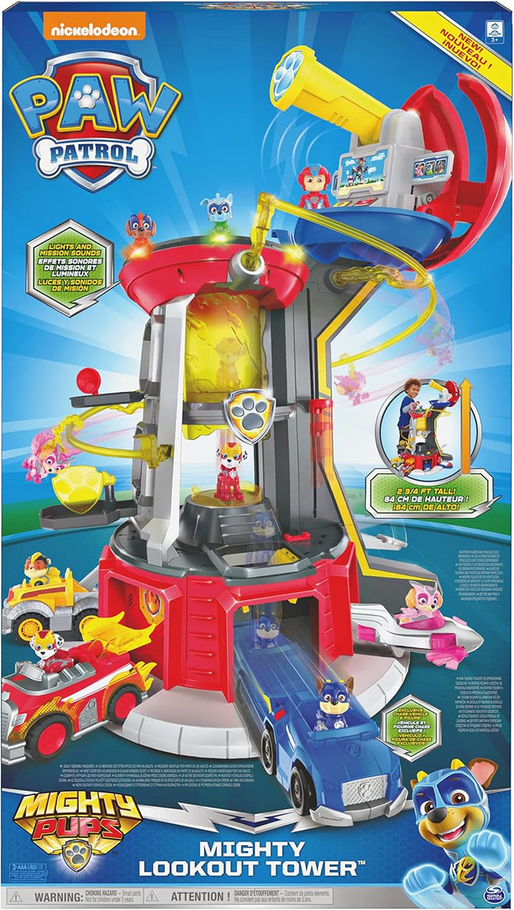 PAW PATROL Mighty Pups Lifesize Lookout Tower Zentrale - 70 cm gross Lookout Tower Spielset, Lookout