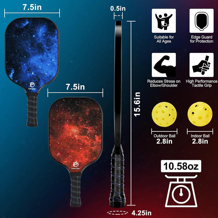 DULCE DOM Pickleball-Paddel, USAPA genehmigtes Pickleball-Set mit 4 Premium-Holz-Pickleball-Paddeln,