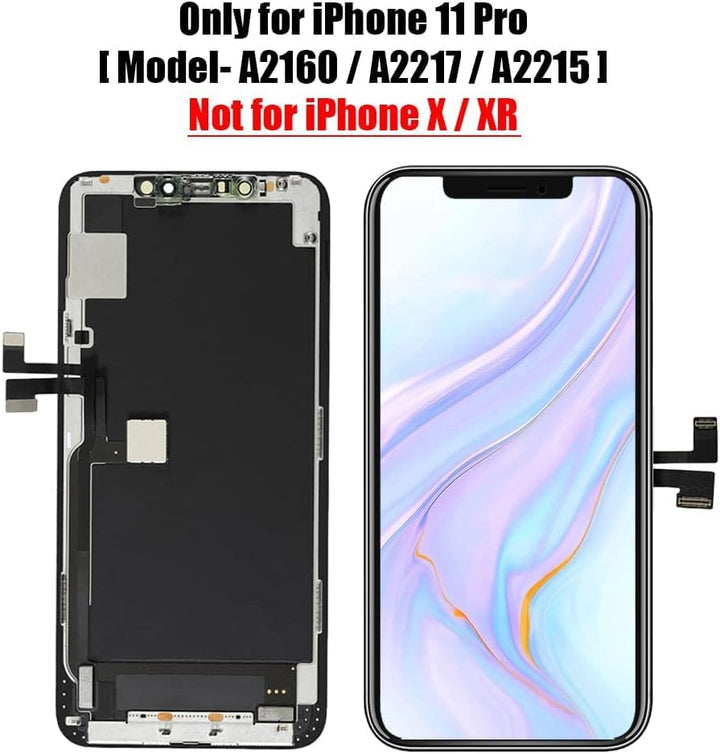 Hoonyer Display für iPhone 11 Pro, iPhone LCD Bildschirm Ersatz Digitizer Assembly mit 3D Touch, Fac
