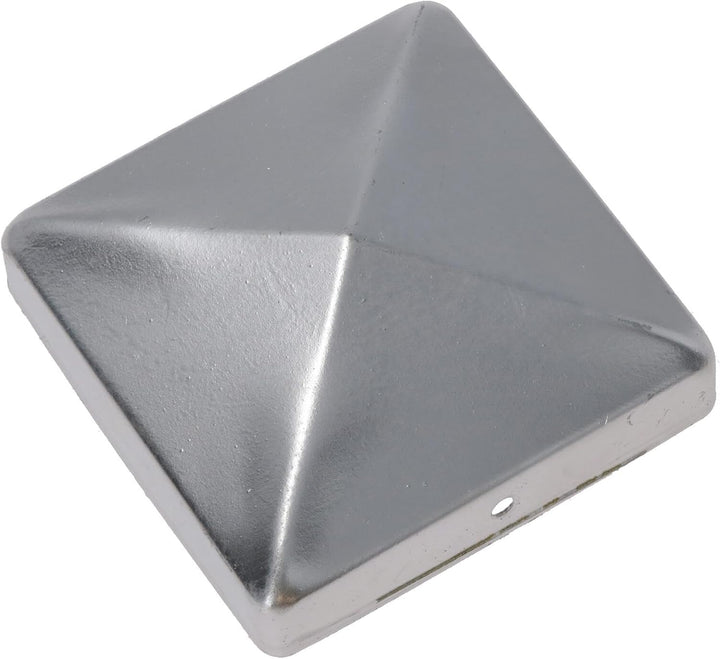 Zaunpfostenkappen aus Metall für Zaunpfosten, 75 mm x 75 mm, Schutzabdeckung, Silber, 16 Stück 16 x