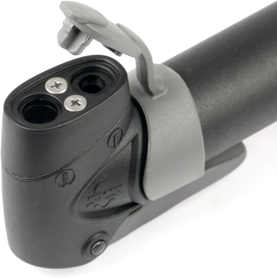 SKS Germany TWINJEX Minipumpe (Luftpumpe für alle Ventilarten, ergonomischer Griff, zuschaltbare Hoc