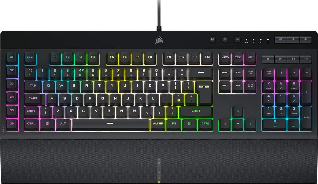 Corsair K55 RGB PRO XT Gaming-Tastatur, kabelgebunden, QWERTY-Layout, Schwarz, K55 RGB PRO XT