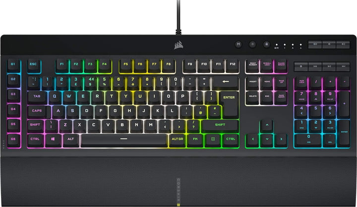 Corsair K55 RGB PRO XT Gaming-Tastatur, kabelgebunden, QWERTY-Layout, Schwarz, K55 RGB PRO XT