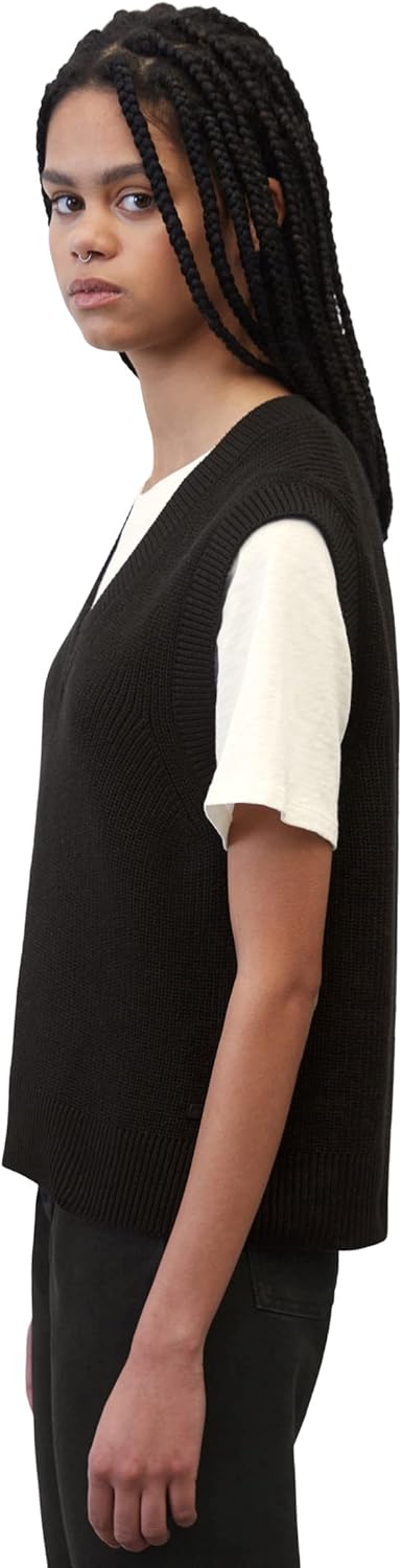 Marc OߴPolo Denim Damen Pullunder aus Bio-Baumwolle ärmellos, XXS Schwarz