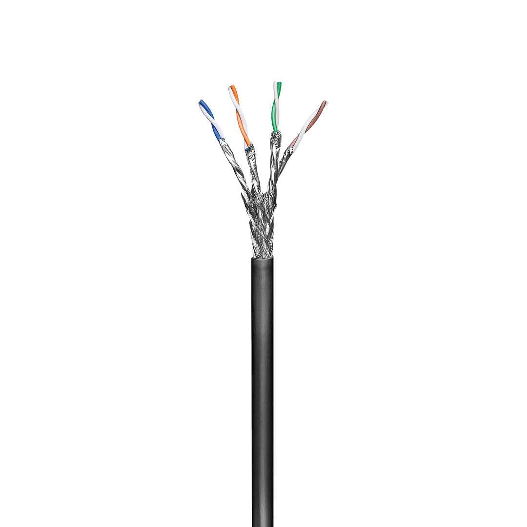 goobay 57197 CAT 6 Outdoor Netzwerkkabel, S/FTP (PiMF), Schwarz