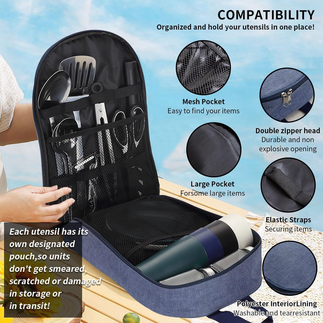 Homquen Camping Essential Camping Geschirr Gear, Camping-Kochutensilien Wohnmobil Camping Zubehör, O