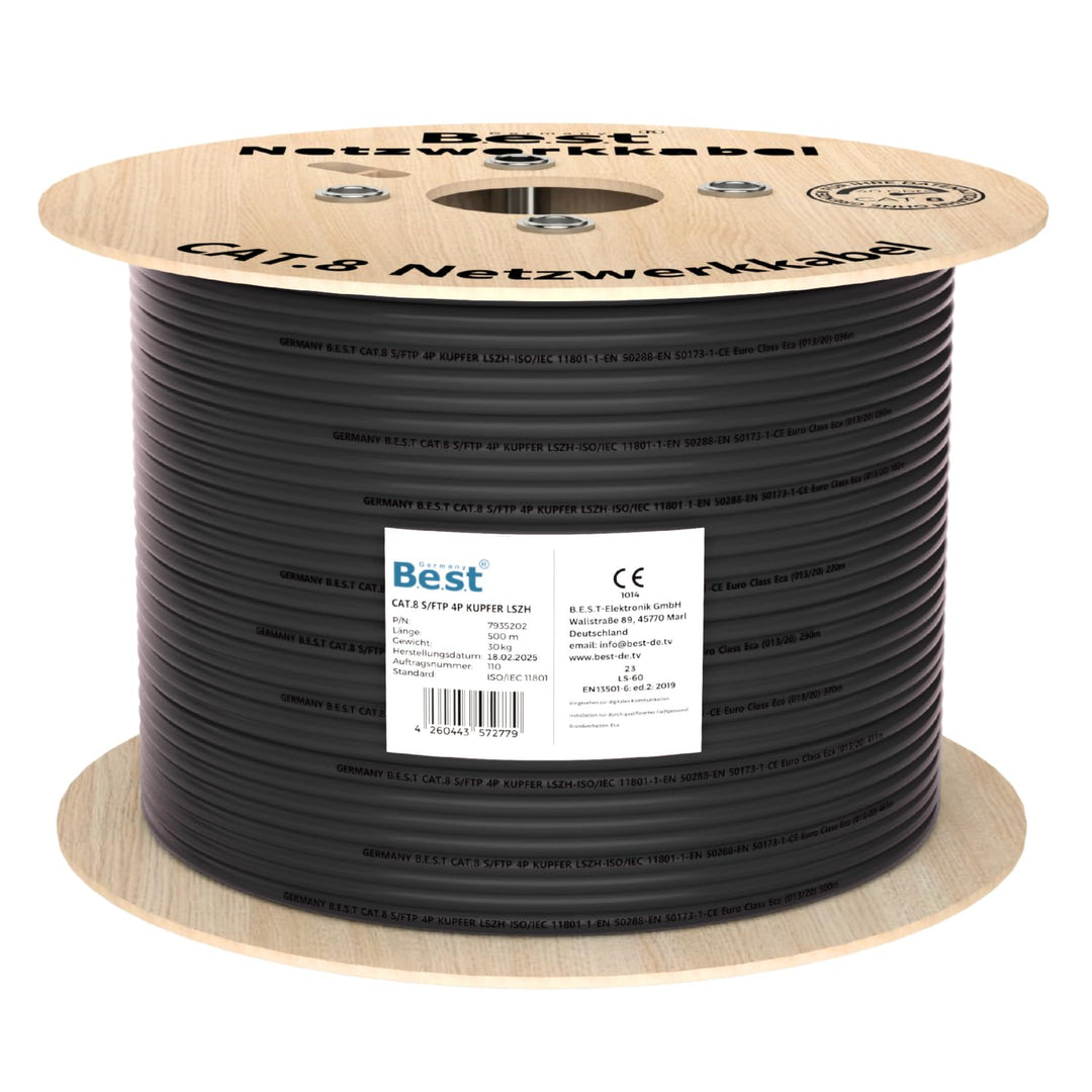 Germany B.e.s.t 500M CAT 8 Erdkabel Netzwerkkabel Outdoorkabel Kupfer LAN Kabel Ethernetkabel S/FTP