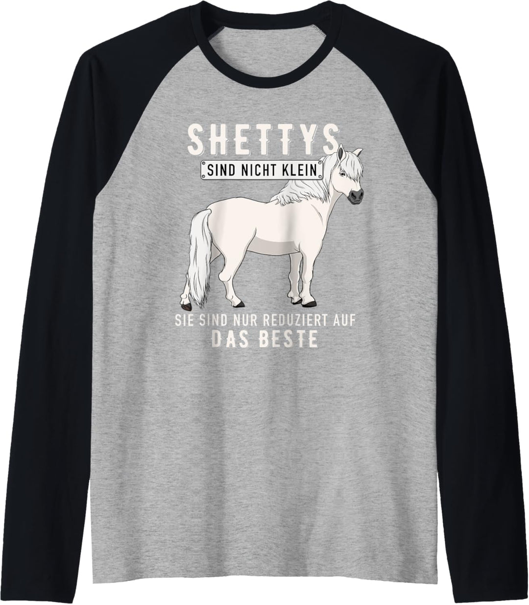 Nicht klein Kinder Pony Pferde Mädchen Sprüche Damen Shetty Raglan