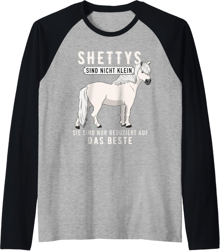 Nicht klein Kinder Pony Pferde Mädchen Sprüche Damen Shetty Raglan