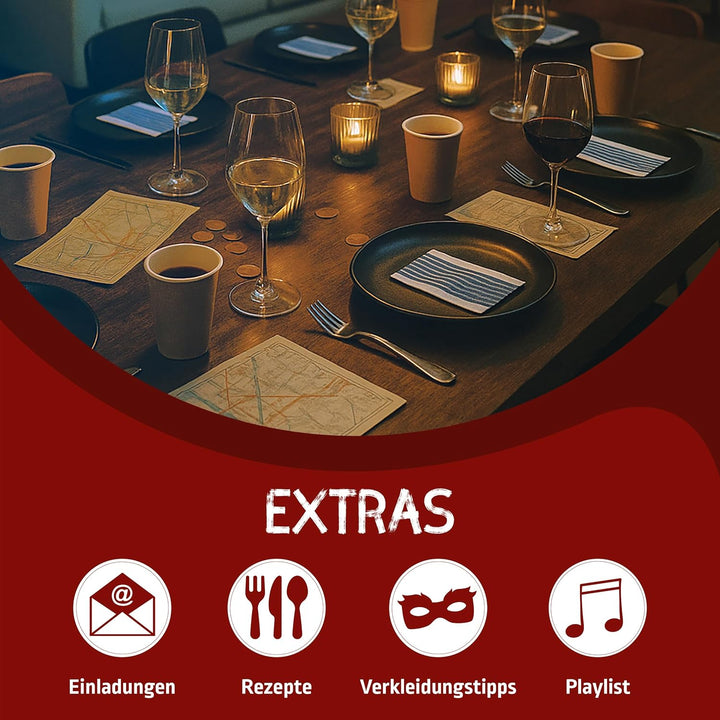 MORD bei Tisch Krimidinner für Zuhause - 4 bis 6 Personen - Der U-Bahn Fall - Das Krimi Spiel ab 16