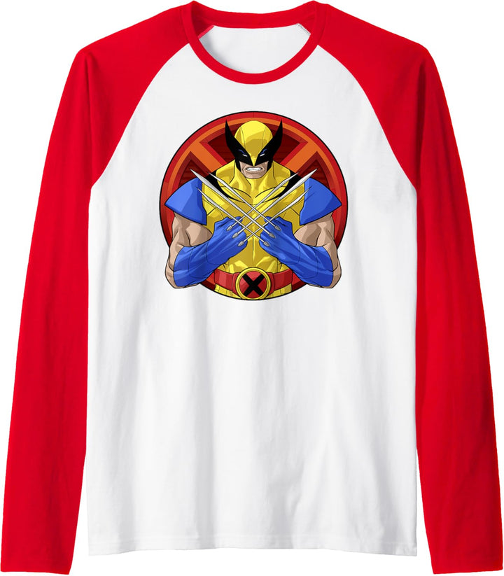 Marvel X-Men Wolverine Classic Claw Cross Portrait Raglan