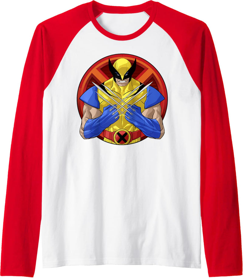 Marvel X-Men Wolverine Classic Claw Cross Portrait Raglan