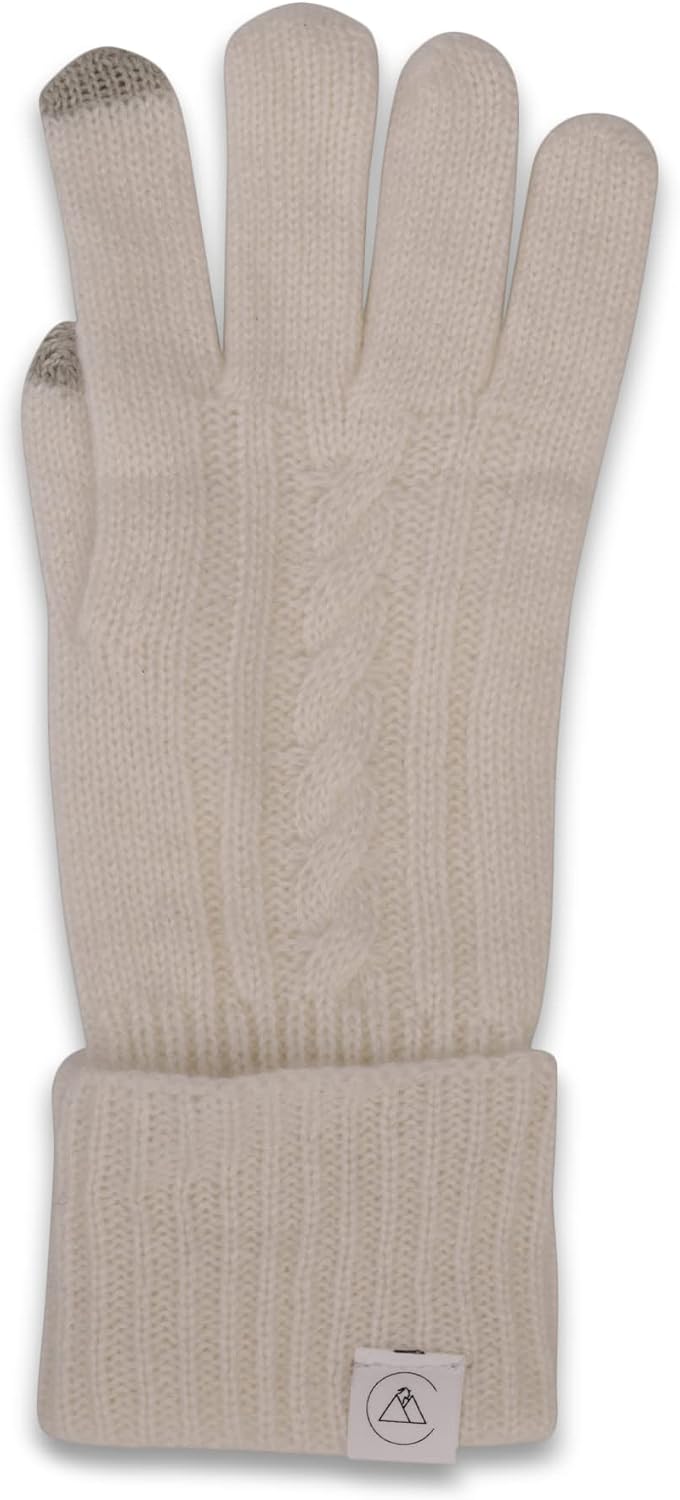 Edle 100% Kaschmir Handschuhe mit Muster, Touchscreen tauglich für Damen und Herren (S/M und L/XL) L