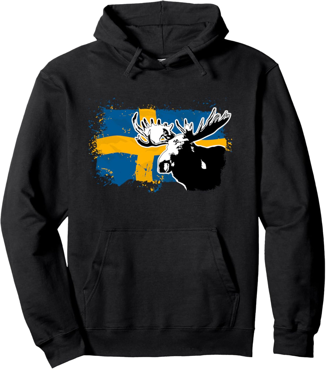 Schweden Elch Schwedische Flagge Fahne Sweden Sverige Pullover Hoodie