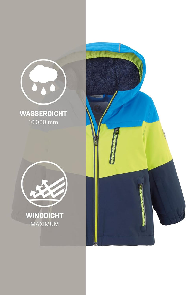Killtec Unisex Fisw 3 Mns Ski Jckt Skijacke/Funktionsjacke mit Kapuze und Schneefang 74-80 neon blue
