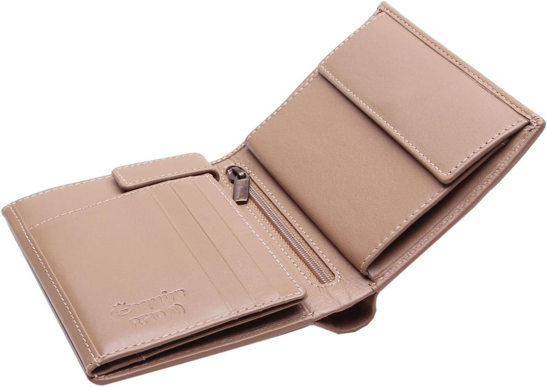Esquire Peru Geldbörse RFID Leder 9,5 cm Einheitsgrösse Beiges Taupe, Einheitsgrösse Beiges Taupe