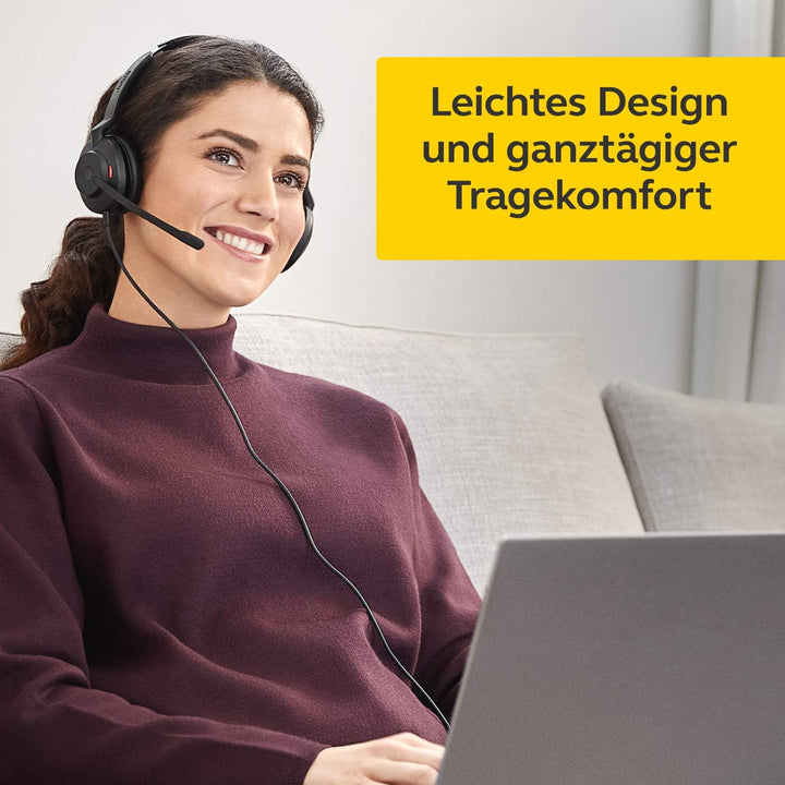 Jabra Evolve2 30 Headset – Stereo Kopfhörer mit Noise Cancelling – UC Zertifiziert – mit 2-Mikrofon