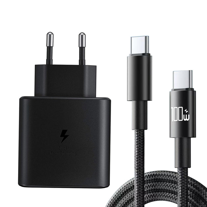 Samsung Schnellladegerät 45 W Ladegerät mit 2m Nylon Ladekabel Typ C kompatibe mit Samsung Galaxy S2