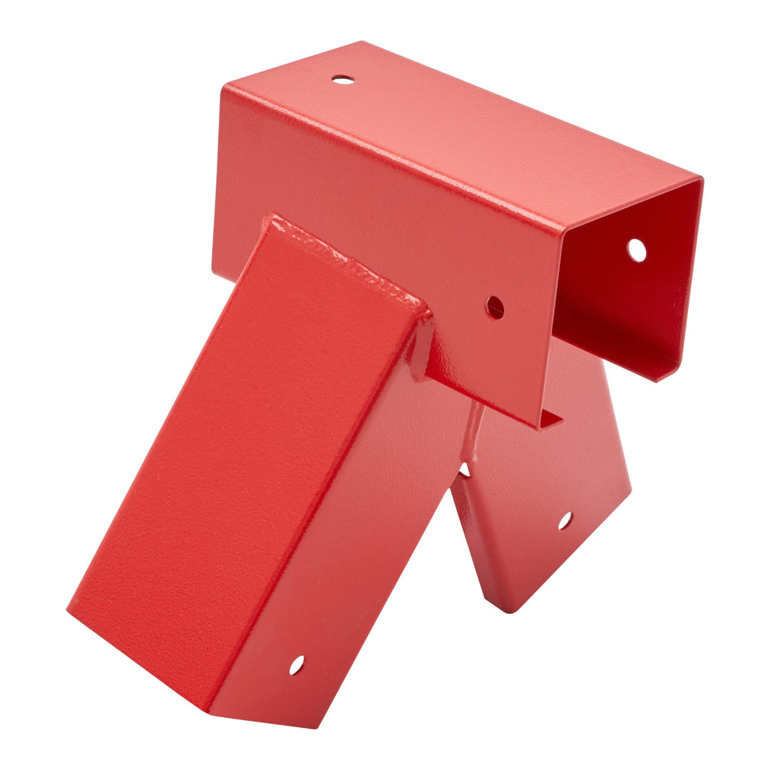 TRIBECCO® Vierkant Schaukelverbinder 90/90mm (100°, Rot) aus pulverbeschichtetem Stahlblech für Gart