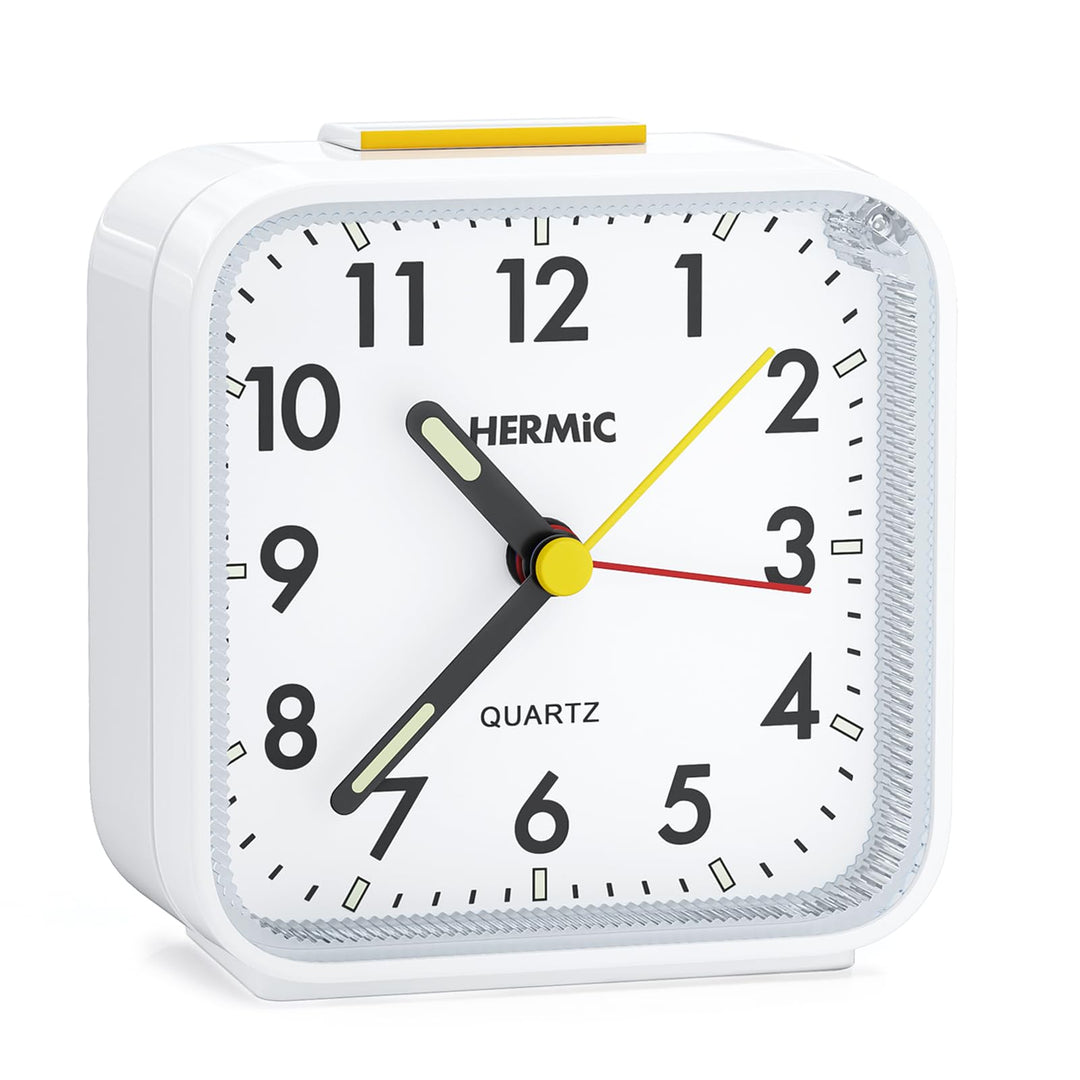 Wecker Analog Ohne Ticken Wecker mit Licht, Batteriebetrieben, Lauter Alarm, Schlummerfunktion, Gerä
