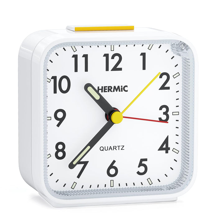 Wecker Analog Ohne Ticken Wecker mit Licht, Batteriebetrieben, Lauter Alarm, Schlummerfunktion, Gerä