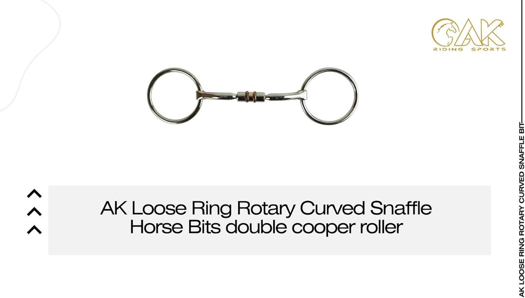AK Gebogenes, drehbares D-Ring-Mundstück mit aufklappbarem Lauf, Pferdegebiss, Reitgebiss AKRS-2620