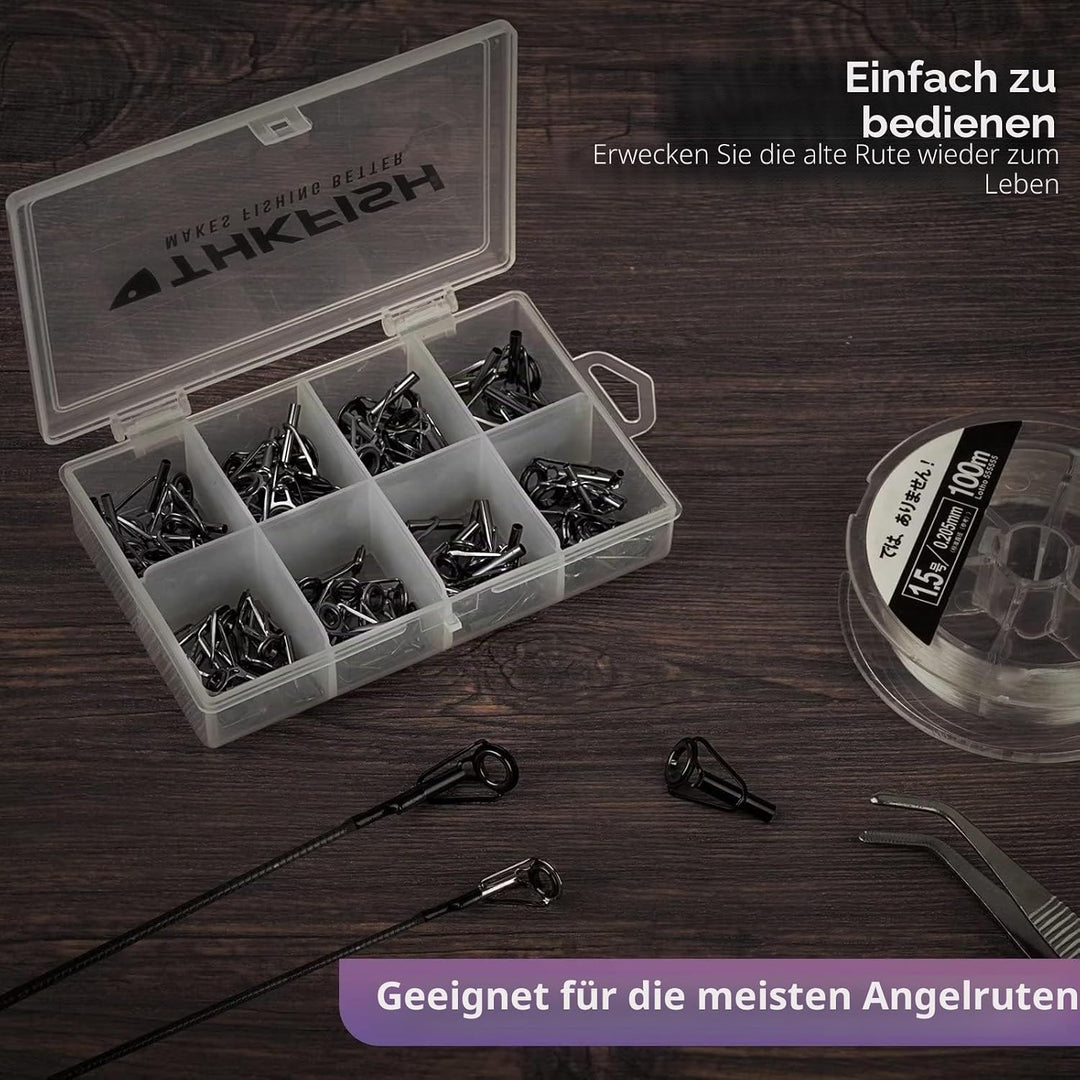 THKFISH Angelrute Reparatur Spitzenring Rutenring Angelrutenteile Tip Tops Edelstahl Keramik Spitzen