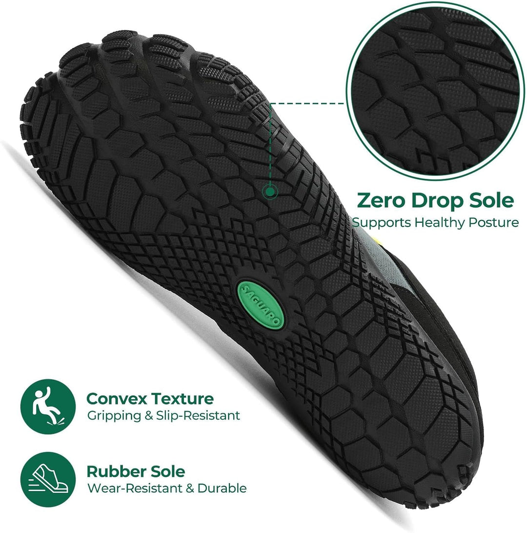 SAGUARO Herren Damen Barfussschuhe - Atmungsaktiv rutschfest Barfussschuhe - mit Breite Zehenbox und