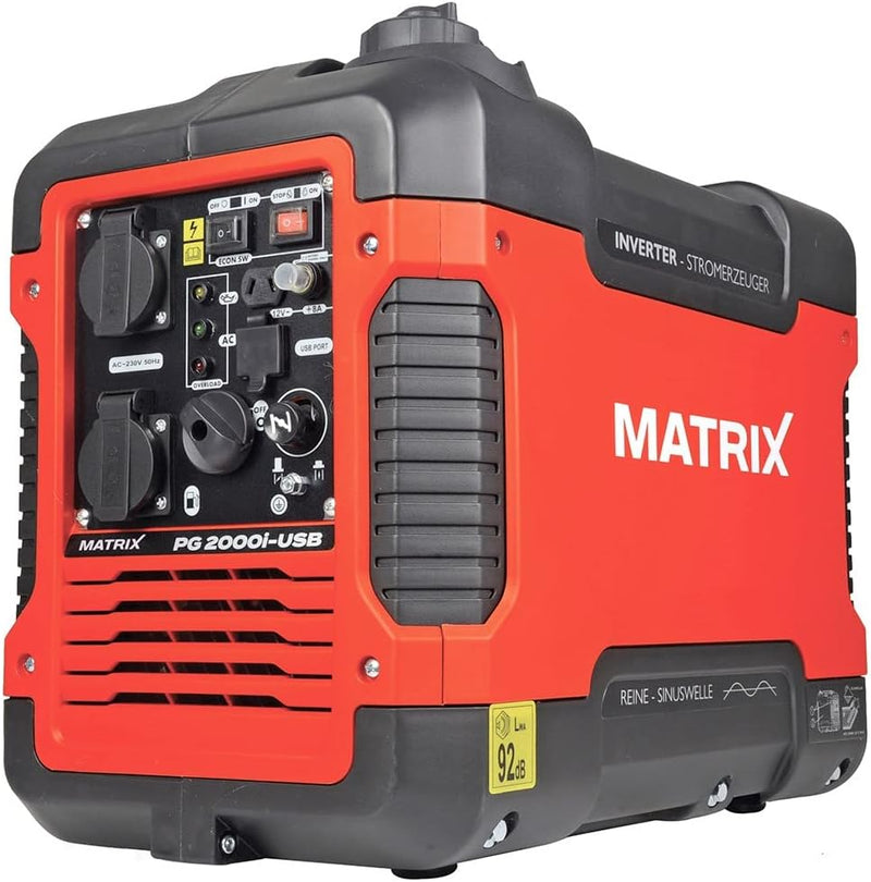 Matrix Notstromaggregat Benzin leise Digitaler Generator Inverter Stromerzeuger USB Stromaggregat tr