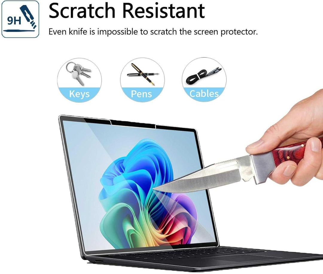 MEGOO AmorShield Displayschutzfolie für Surface Laptop 13 Zoll (2025), gehärtetes Glas, [9H+ Militär