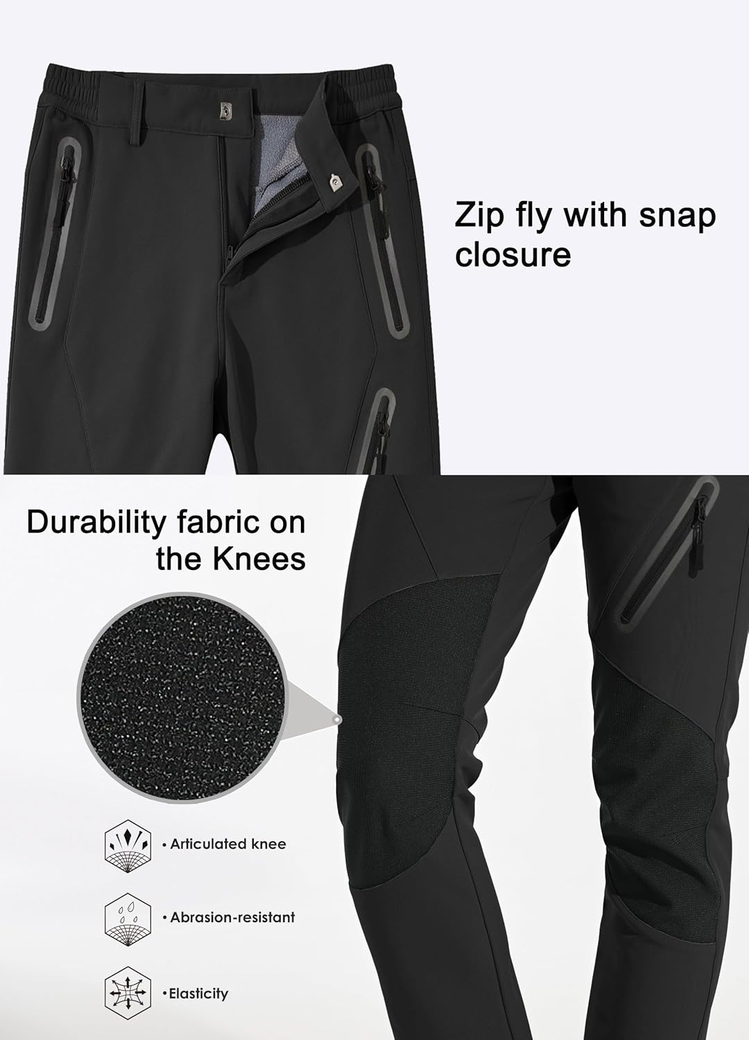 WILLIT Damen Schneehose Thermohose Gefüttert Wanderhose Wasserdicht Softshellhose Skihose Warm Trekk