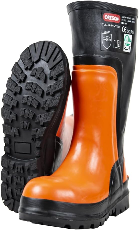 Oregon Yukon Kettensägen-Schnittschutz-Gummistiefel aus Naturkautschuk, mit Stahlkappen (Grösse 41)