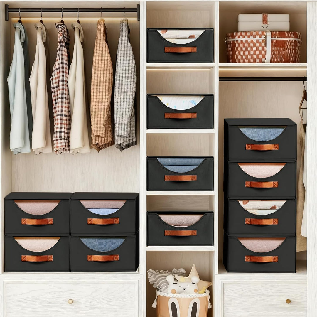 DIMJ Schubladen Ordnungssystem Schubladenboxen - 4 Stück Aufbewahrungsbox Faltboxen Organizer Schubl