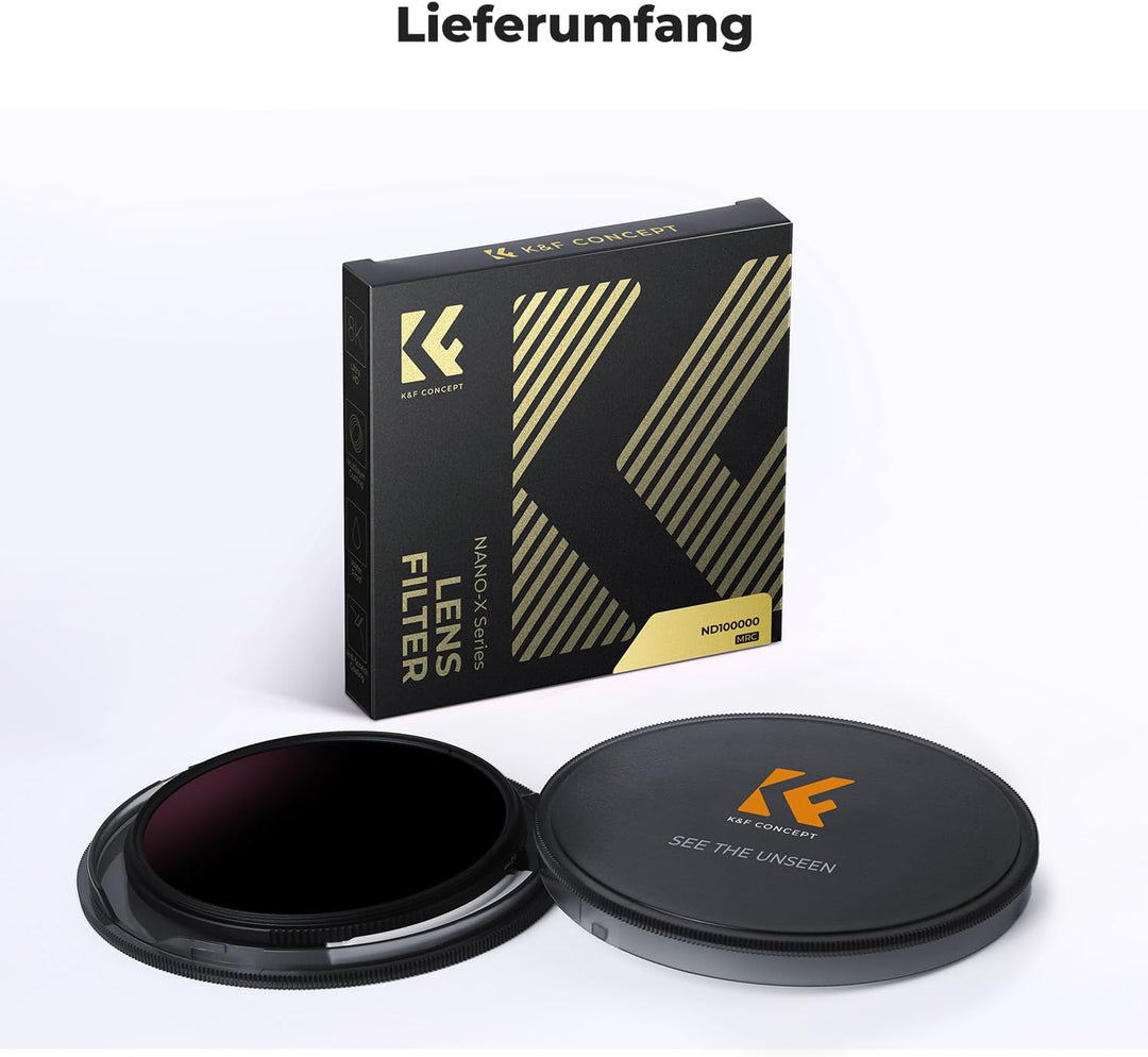 K&amp;F Concept Nano-X Serie 49mm ND100000 Filter Fester ND Filter Graufilter (16,6 Blendenstufen), 49mm