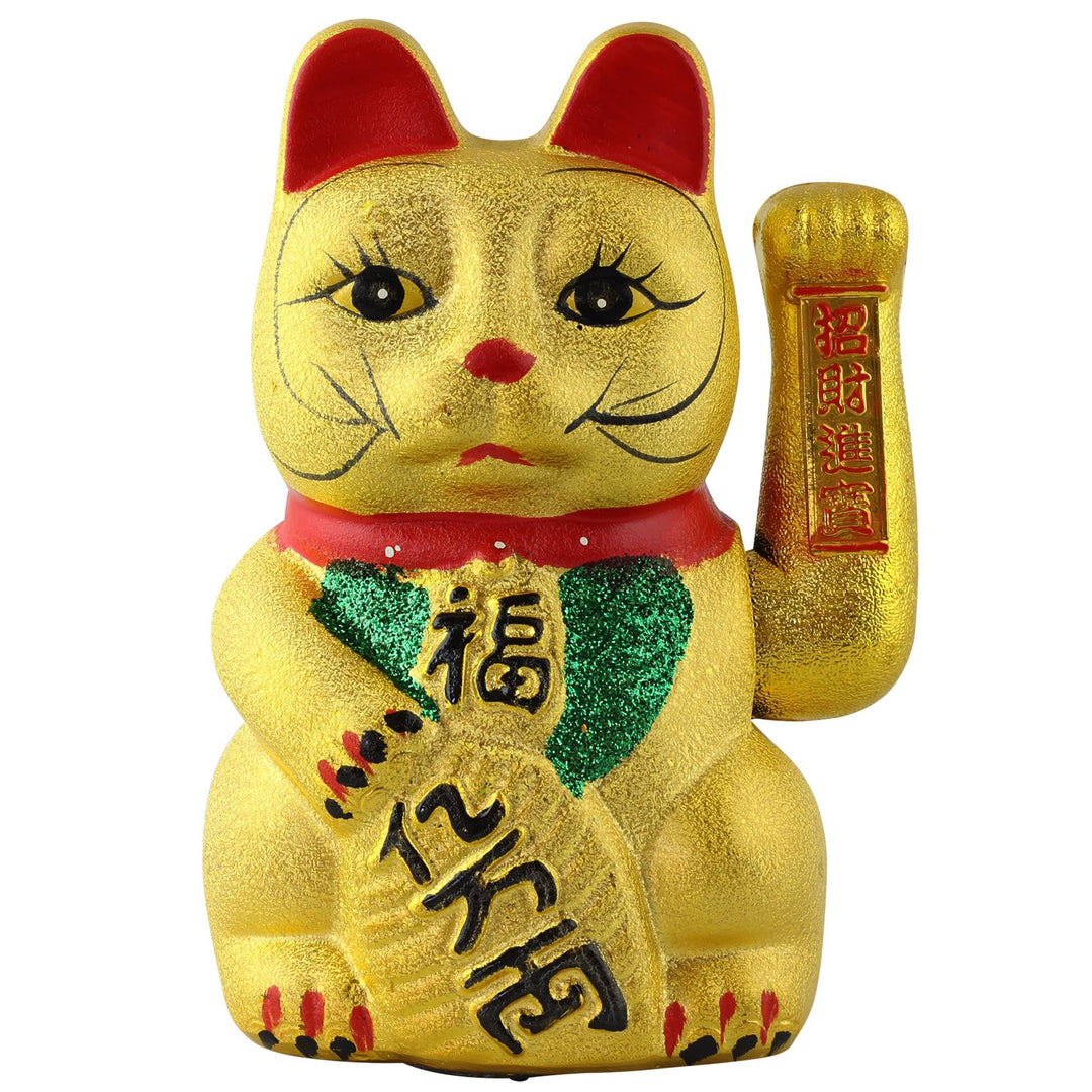 Superfreak Glückskatze - Maneki-Neko - Winkekatze aus Keramik - 26 cm - Gold, 26 cm